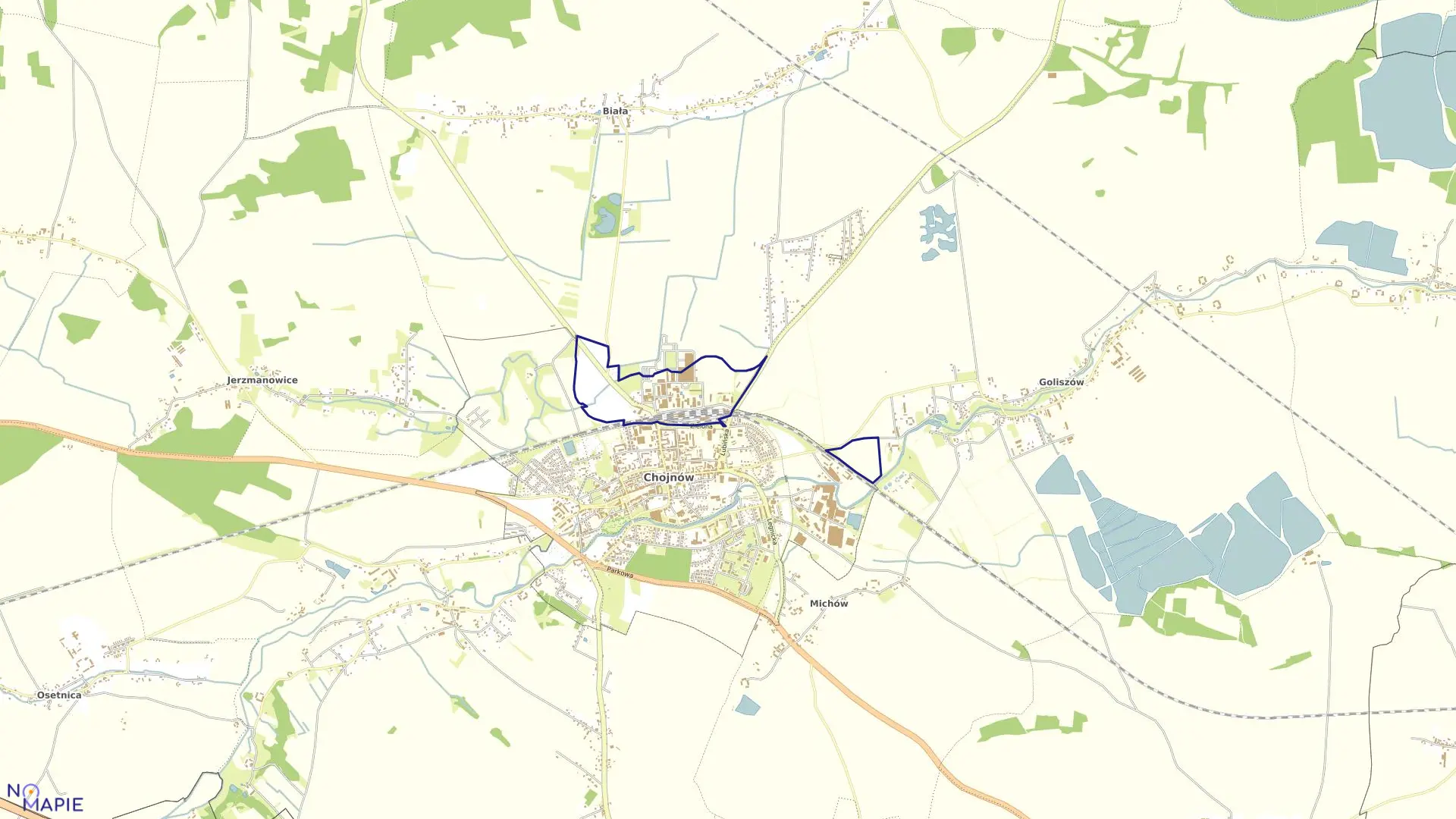 Mapa obrębu OBRĘB 2 w mieście Chojnów